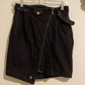 Diesel black cow leather jeans skirt Size S